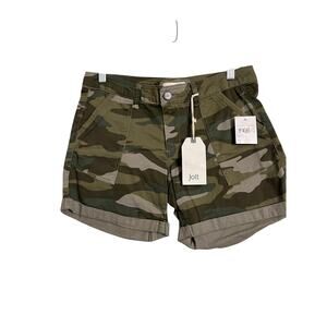 Jolt Cargo Shorts Juniors 5 Green Camo Cuffed Twill Pockets NWT Casual Summer